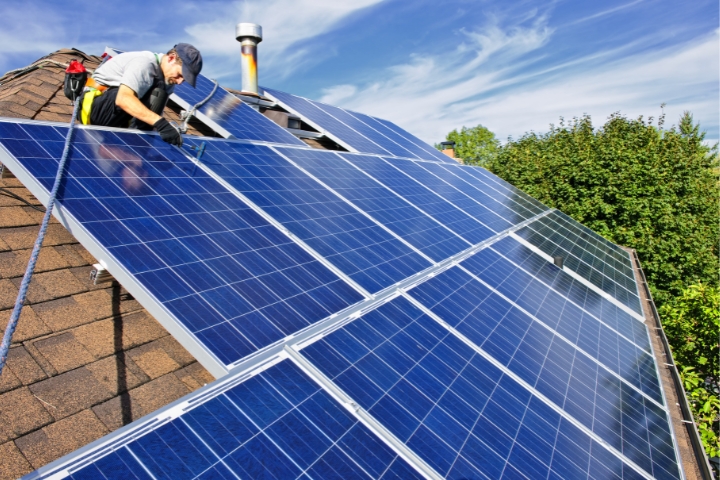Residential solar panel cleaning